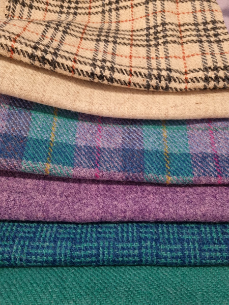 #2 OFFCUT BUNDLE Harris Tweed - 6 pieces 22cm x 30cm as pictured