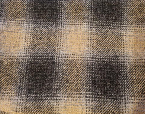 Beige, light grey & charcoal check Harris Tweed 144cm wide x 42cm long