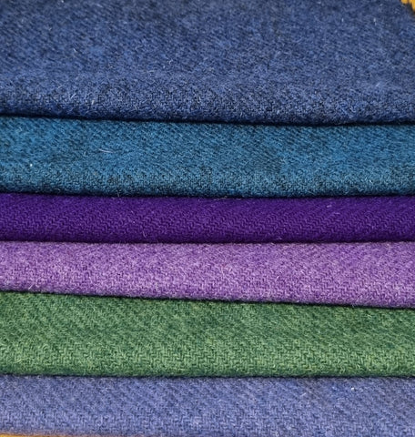 #12 OFFCUT BUNDLE Harris Tweed - 6 pieces 22cm x 30cm as pictured