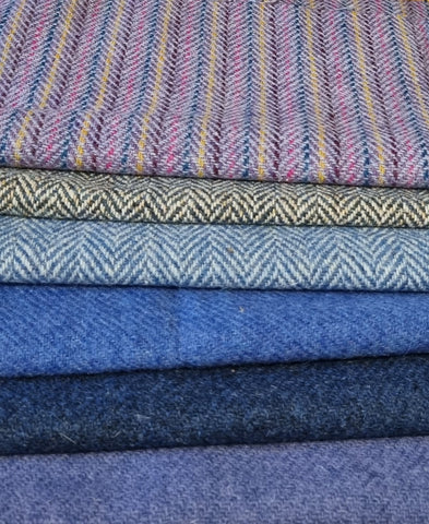 #13 OFFCUT BUNDLE Harris Tweed - 6 pieces 22cm x 30cm as pictured